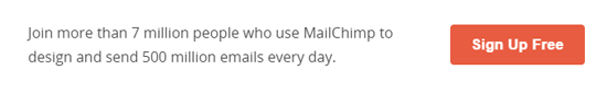 De call to action op de homepage van MailChimp: kraakhelder.