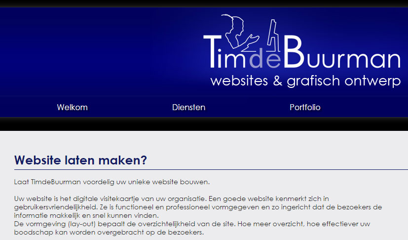Tim de Buurman bouwt voordelig jouw unieke website...