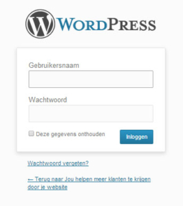 Inlogscherm van cms-systeem WordPress
